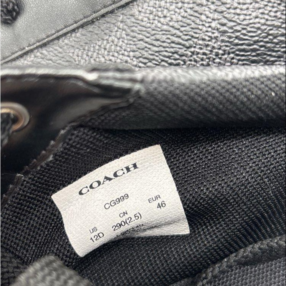 Coach Signature Black Low Top Sneaker Men's Size 12D - Picture 7 of 9